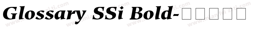 Glossary SSi Bold字体转换